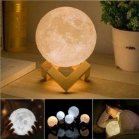 Rechargeable 3D Moon Lamp 3 Color Moon Night Light with Stand