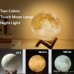 Rechargeable 3D Moon Lamp 3 Color Moon Night Light with Stand