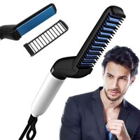 Hair & Beard Straightener Modelling Comb Ceramic-Iron For Men and Women