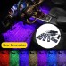Music Activated 4 Pcs Multi Color Car LED Floor Foot Star Lights With Remote 